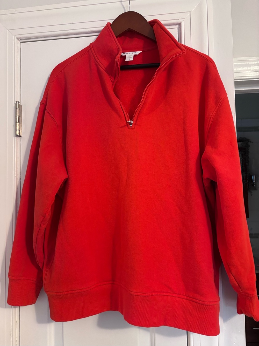 Athleta Red Quarter Zip Pullover Sweatshirt